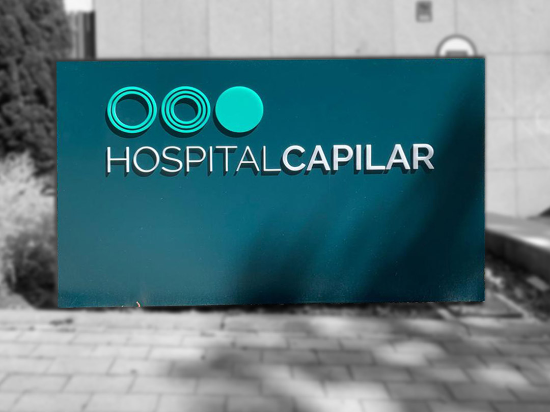 Rotulación de letras corpóreas para un hospital en Madrid